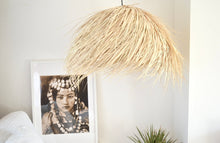 Load image into Gallery viewer, Moroccan Raffia Palm Light Shade || XLarge Natural Handmade || Ball Pendant Light Hand
