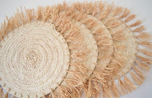 Load image into Gallery viewer, Moroccan Rattan Round Placemats || 4 Handmade 60 cm Natural Placemat || Wedding Charger.