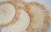 Load image into Gallery viewer, Moroccan Rattan Round Placemats || 4 Handmade 60 cm Natural Placemat || Wedding Charger.