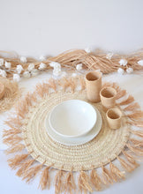 Load image into Gallery viewer, Moroccan Rattan Round Placemats || 4 Handmade 60 cm Natural Placemat || Wedding Charger.