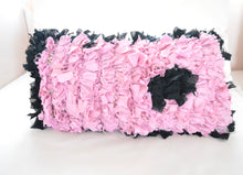 Load image into Gallery viewer, Moroccan boucherouite cushion Berber cushion in recycled textiles